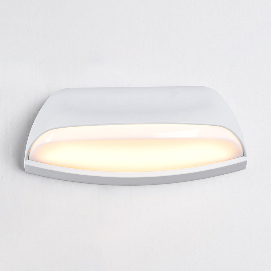 Moderne witte wandlamp Jessy voor buiten