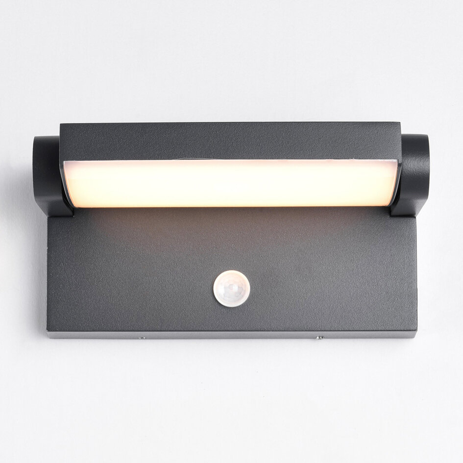 Verstelbare wandlamp Berlin met sensor - antraciet