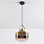 Suspension Laure - verre ambré, globe Art déco large