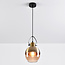 Hanglamp Laure - amber glas art-deco bolvormig