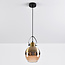 Hanglamp Laure - amber glas art-deco bolvormig