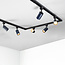 Système de rail monophasé 3 mètres - Noir Romain avec bleu cobalt