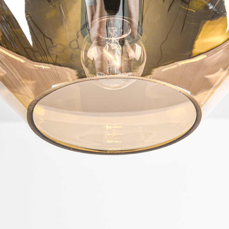 Hanglamp Mala - amber glas brede bol