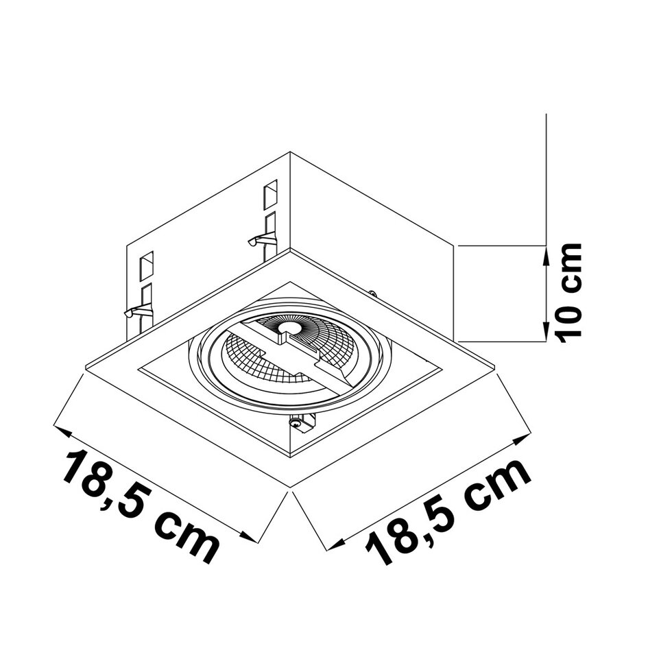 AR111 spot encastrable réglable Carter - noir