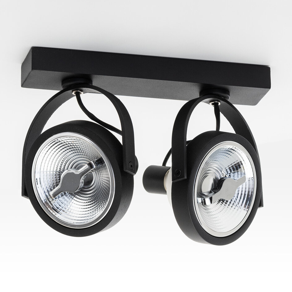 GU10 AR111 opbouwspot 2-lichts Scarlett - zwart