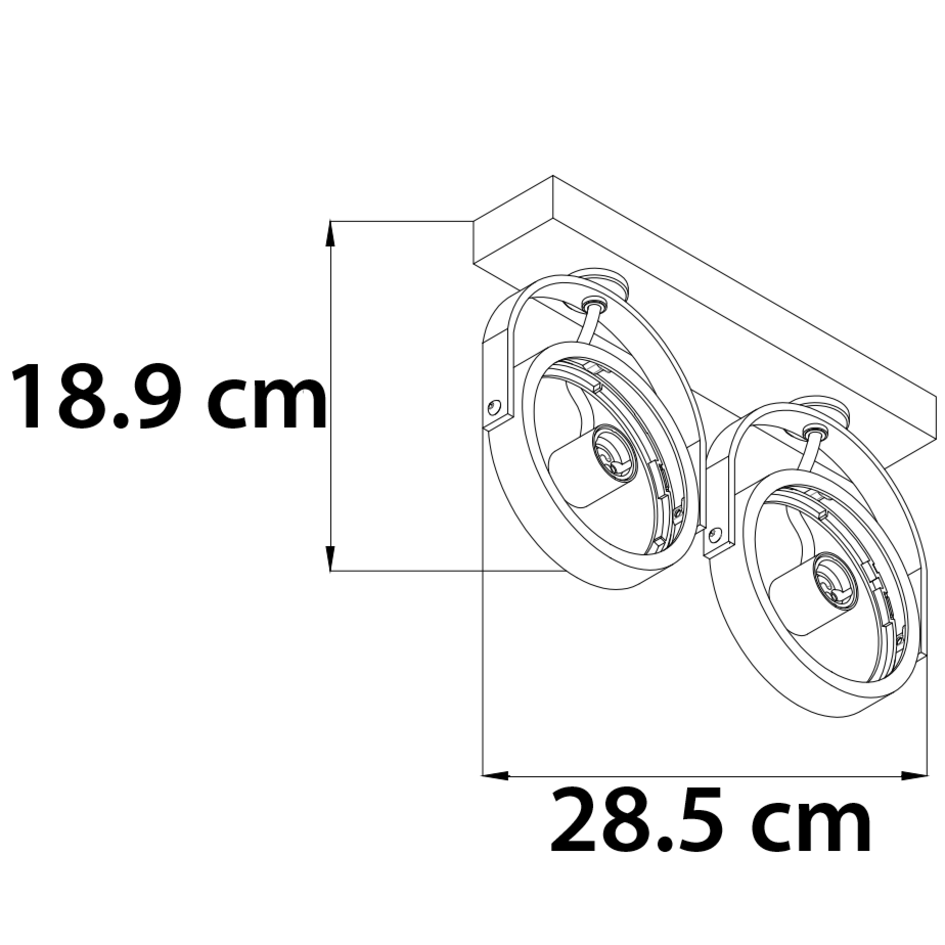 GU10 AR111 opbouwspot 2-lichts Scarlett - zwart