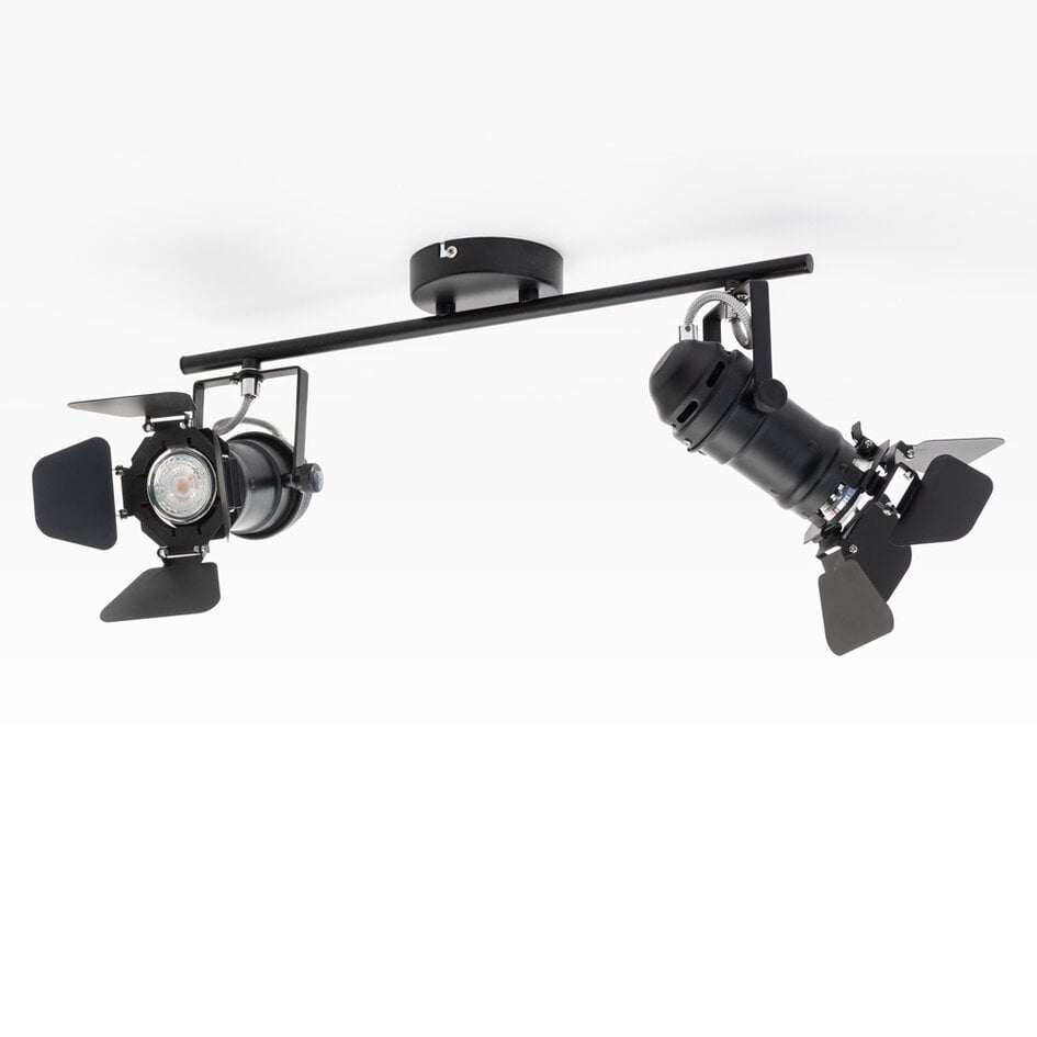 Plafonnier à spots Cammy 2 lumières, noir mat