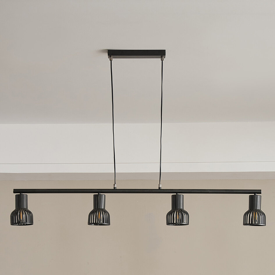 Industriële zwarte hanglamp - Xavier