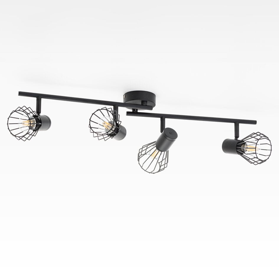 Plafondlamp Faith 4-lichts in zwart