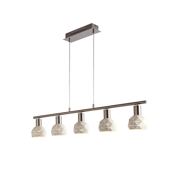 Moderne hanglamp met 5 lampen wit - Alabaster