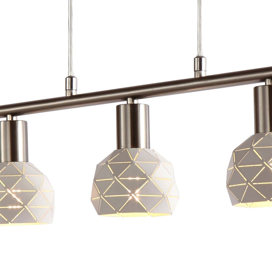 Moderne hanglamp met 5 lampen wit - Alabaster