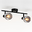 Plafondlamp met smoke glas en spiegeleffect, 2-lichts - Phoenix