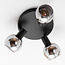 Plafondlamp met smoke glas en spiegeleffect, 3-lichts - Orlando