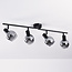 4-lichts plafondlamp Florida - smoke glas met spiegeleffect