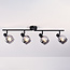 4-lichts plafondlamp Florida - smoke glas met spiegeleffect