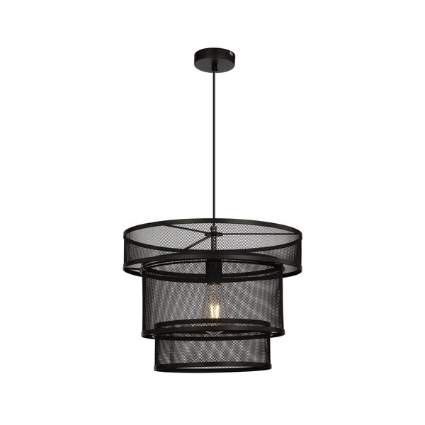Suspension industrielle Chloe, noir mat