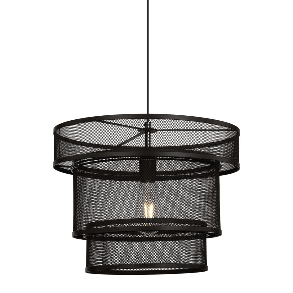 Suspension industrielle Chloe, noir mat