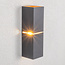 Moderne wandlamp zwart met goud - Zev