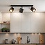 Industriële plafondlamp met 3 spots - Bas