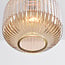 Suspension design 3 lumières Sita - noir et doré avec verre ambré