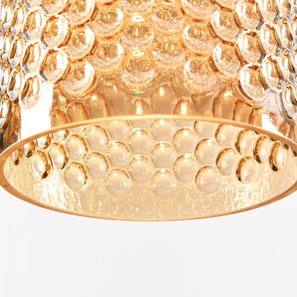 Suspension moderne avec verre ambré 3 lumières - Lana