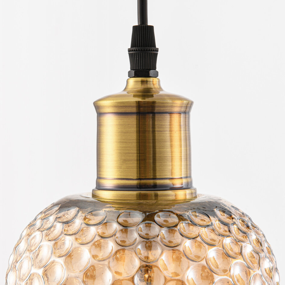 Moderne 3-lichts hanglamp met amber glas - Lana