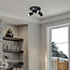 Moderne mat zwarte met chroom plafondspot 3-lichts - Houston