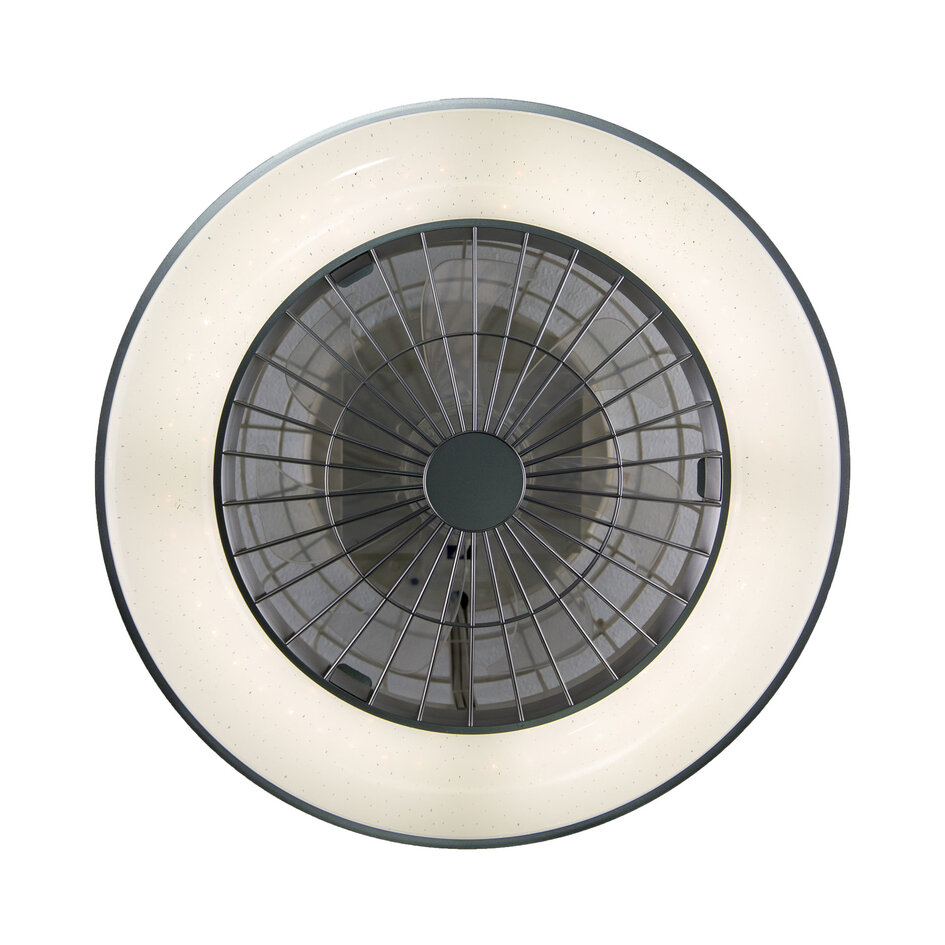 Ventilateur de plafond gris avec télécommande, application TUYA et fonction RGBW - Starry