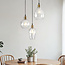 Lampe suspendue design verre transparent à l'effet cabossé 3-lumières - Verona
