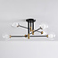Design plafondlamp zwart met goud, 6-lichts - Aura