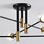 Design plafondlamp zwart met goud, 6-lichts - Aura