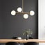 Suspension design 4 lumières Asun - doré et verre blanc laiteux