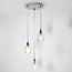 Suspension chromée avec verre transparent 3 lumières - Virginia