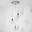 Suspension chromée avec verre transparent 3 lumières - Virginia