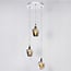 Suspension industrielle 3 lumières Veronica - chrome et verre fumé