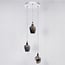 Suspension industrielle 3 lumières Veronica - chrome et verre fumé