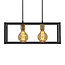 2-lichts moderne hanglamp Teun - zwart