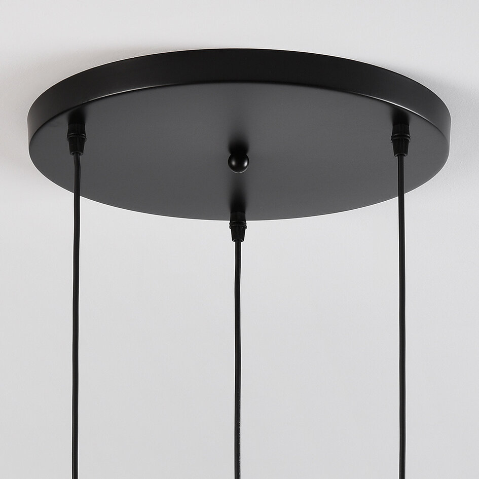 Lampe suspendue design avec verre fumé avec détail convexe, 3 lumières - Verona