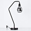 Lampe à poser Dewi - noir avec cuivre et verre fumé