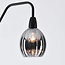 Staande lamp Diede, mat zwart met koper en smoke glas