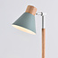 Retro staande lamp Elsie met hout met groene kap