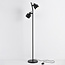 2-lichts staande lamp zwart met kantelbare spots - William