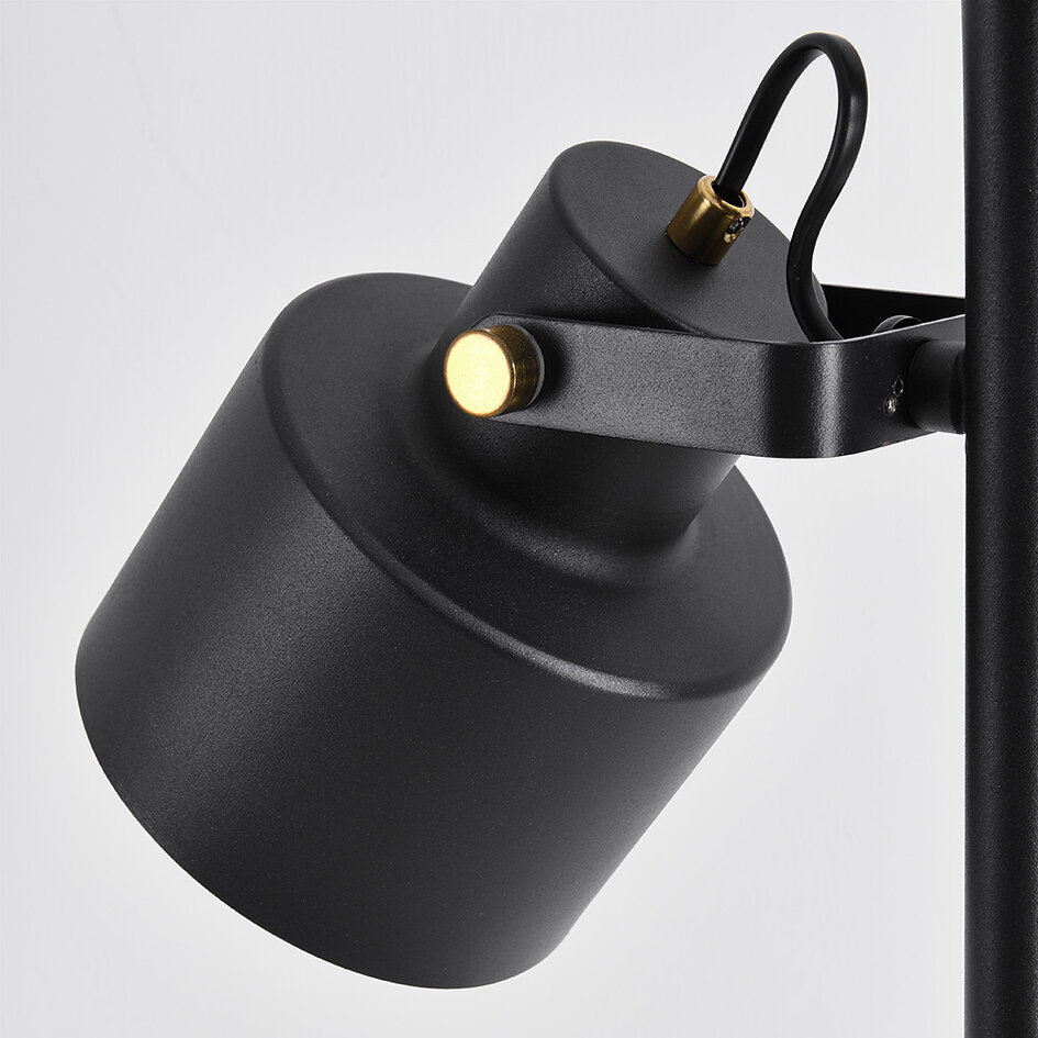 2-lichts staande lamp zwart met kantelbare spots - William