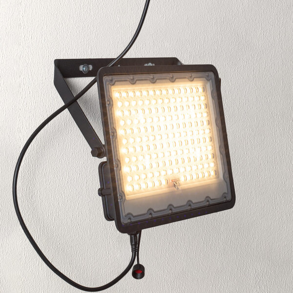 Applique solaire extérieure noire Rafail avec capteur - 200W