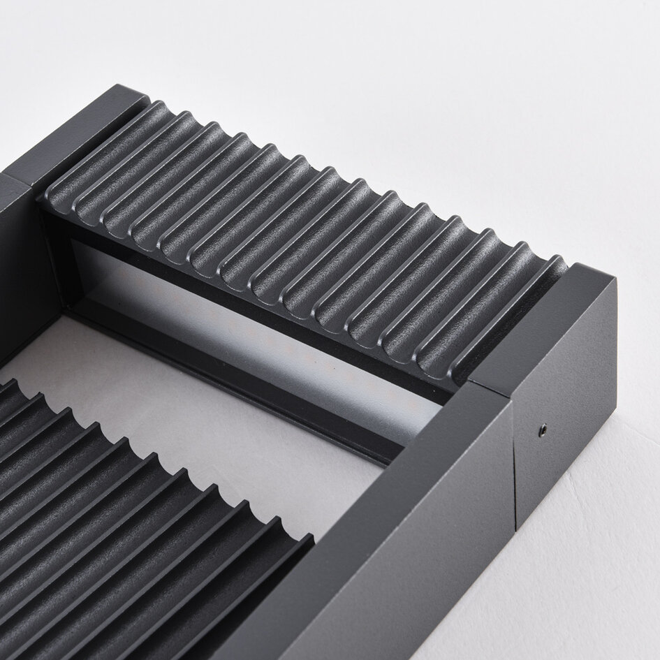 Staande buitenlamp Andrew met geribbeld design 40 cm