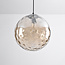 Suspension Hades en verre cognac au détail bombé
