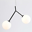 Suspension asymétrique Dexter 2 lumières avec globes en verre