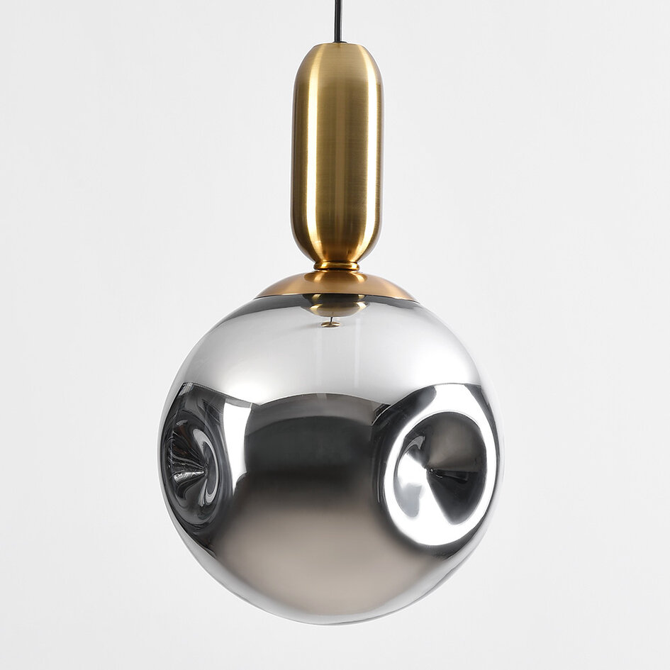 1-lichts hanglamp Lewis met golvend glas