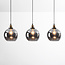3-lichts hanglamp Katie - smoke glas