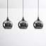 3-lichts hanglamp Katie - smoke glas